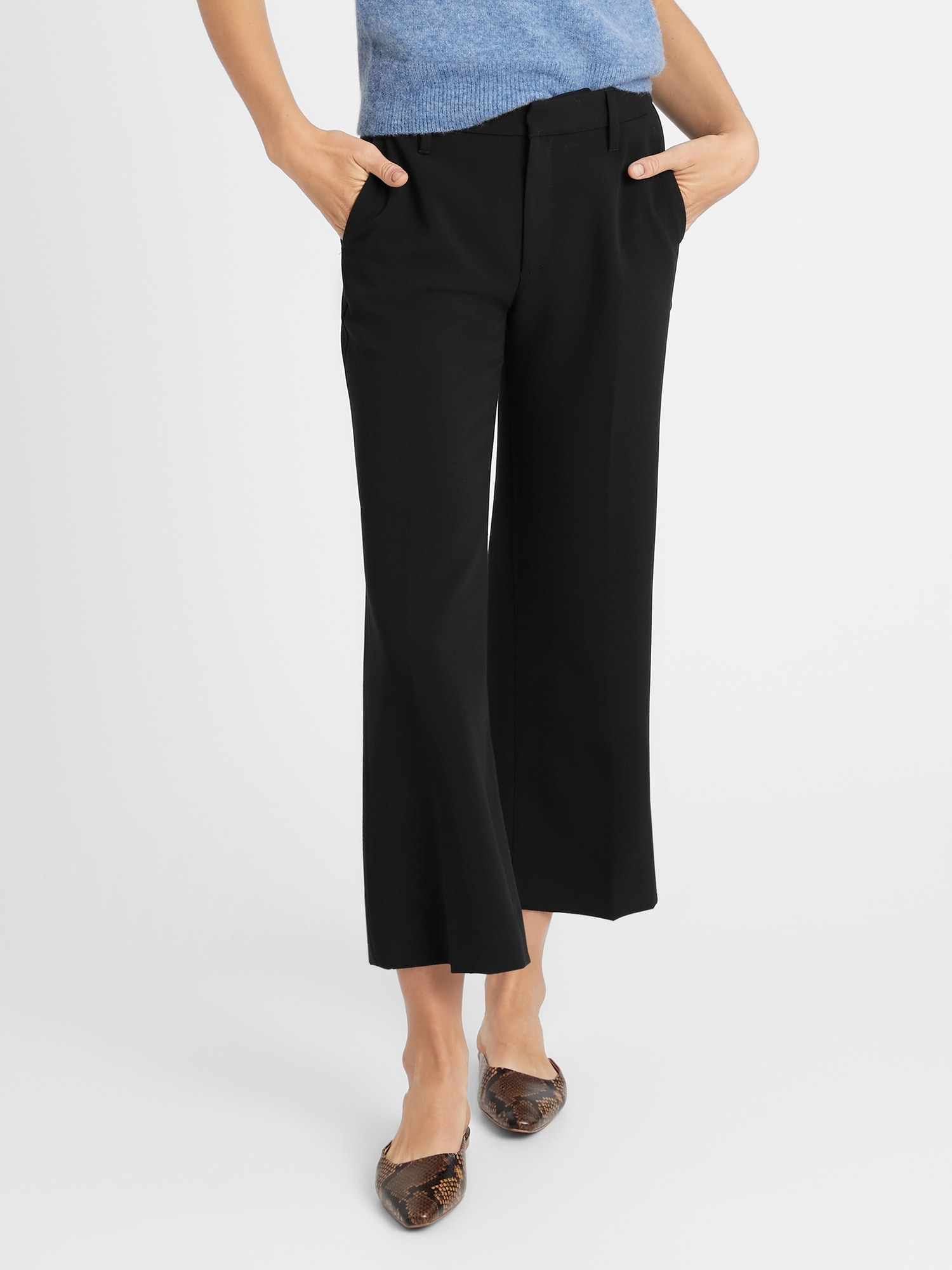 cropped wide leg trousers