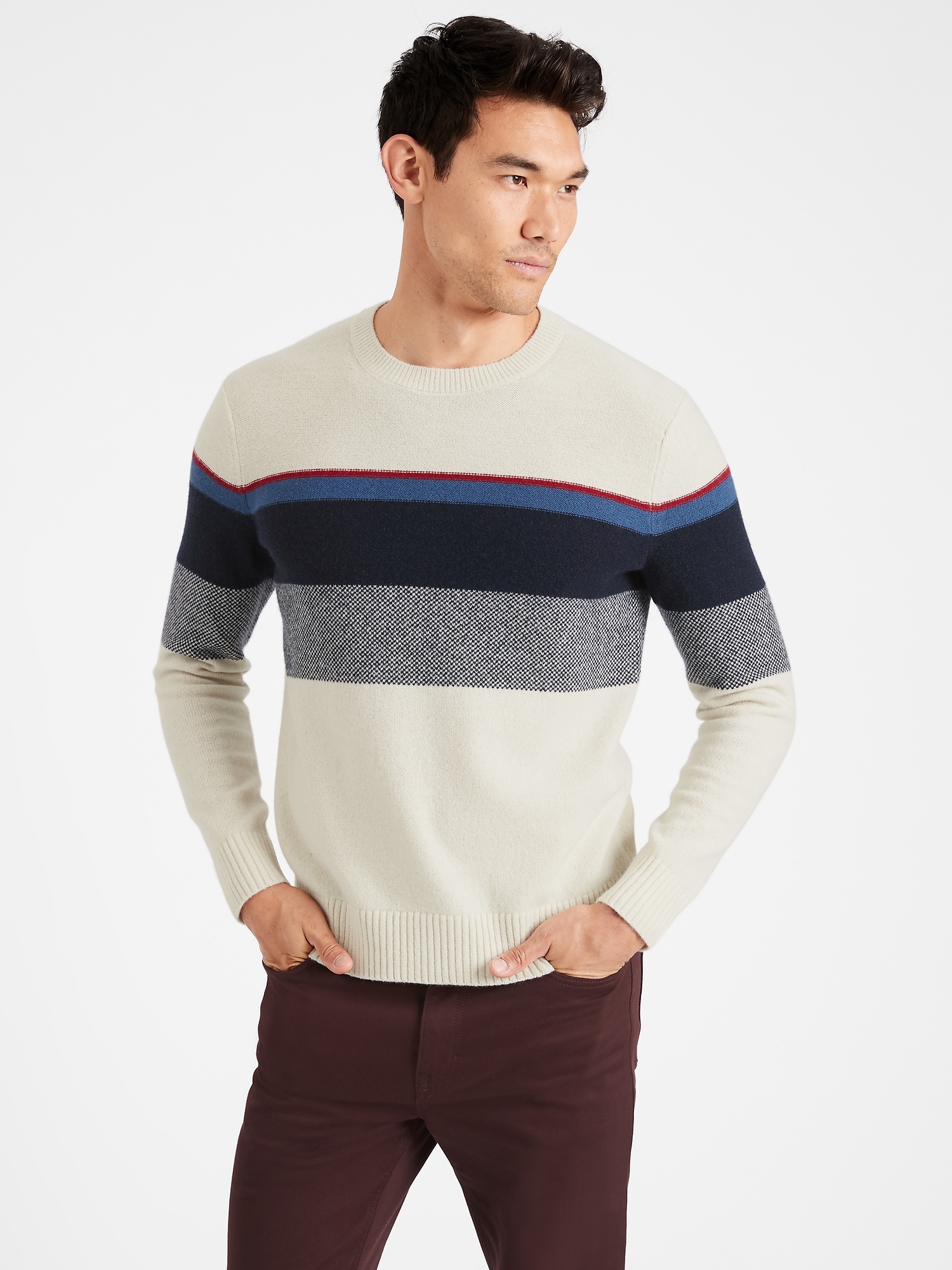 Italian Wool-Blend Stripe Sweater | Banana Republic