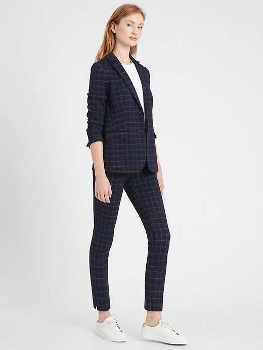 Banana Republic Unstructured Plaid Blazer. 1