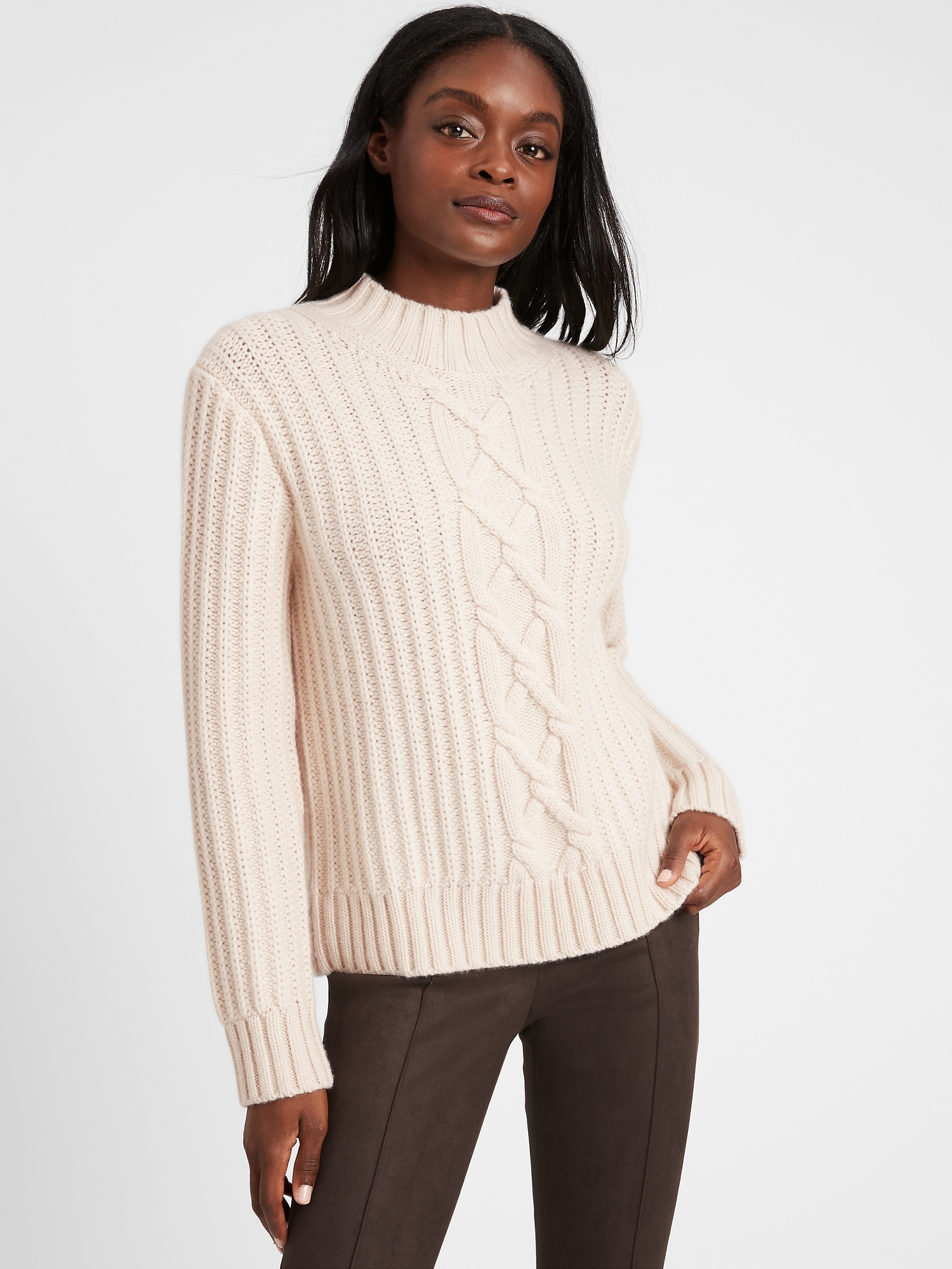 Cashmere Chunky Mock Neck Sweater Cashmere Chunky Mock Neck Sweater