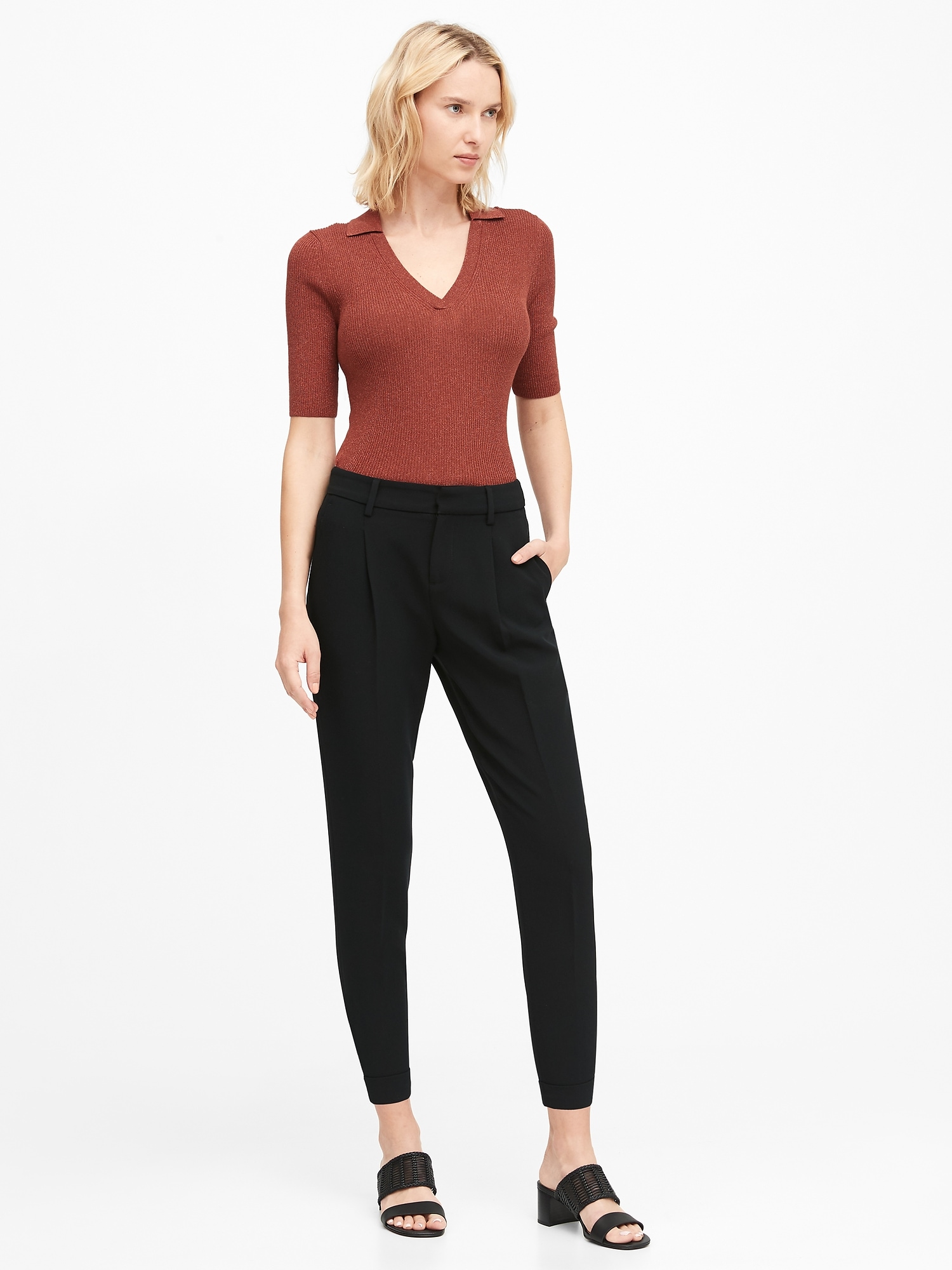 High-Rise Tapered Cropped Pant | Banana Republic