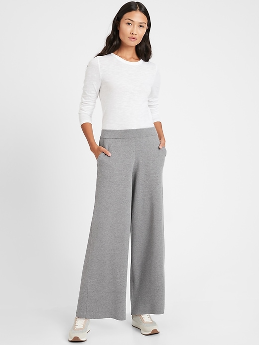 Image number 1 showing, Petite Wide-Leg Sweater Pant