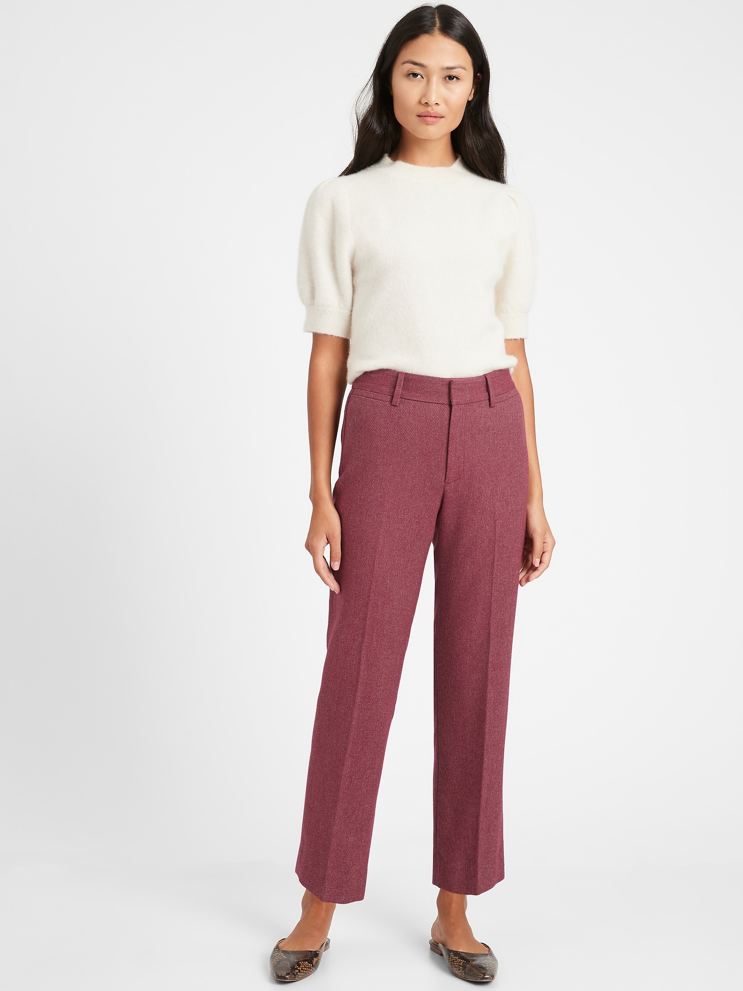 Petite High-Rise Relaxed Straight Pant