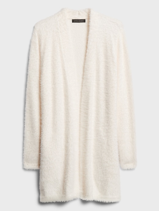 fuzzy long cardigan sweater
