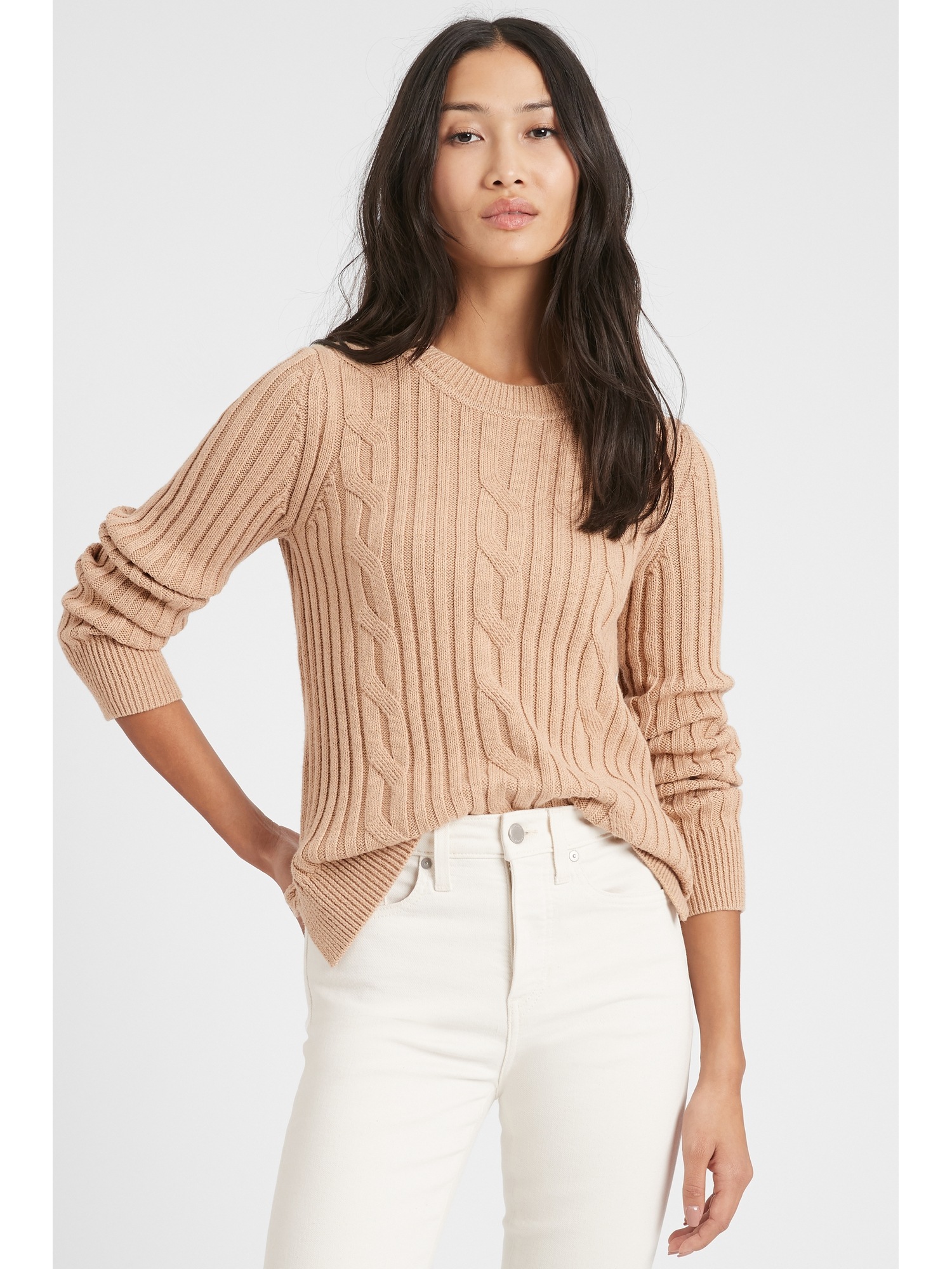 Petite Chunky Cable-Knit Sweater