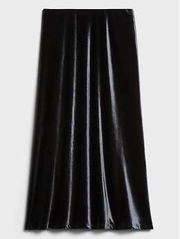 Black velvet outlet bias cut skirt