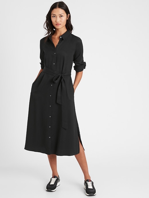 TENCEL™ Midi Shirtdress | Banana Republic