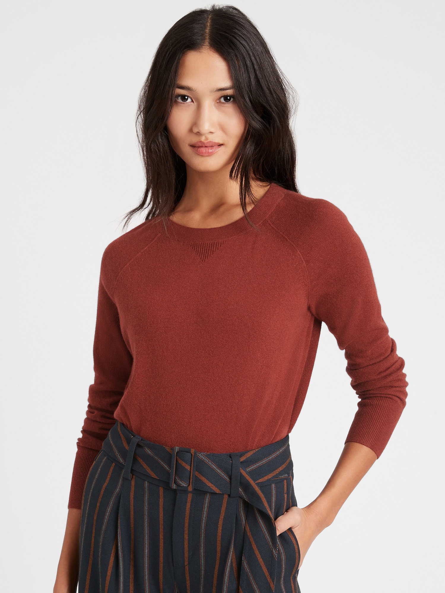 Italian Wool-Blend Cropped Sweater