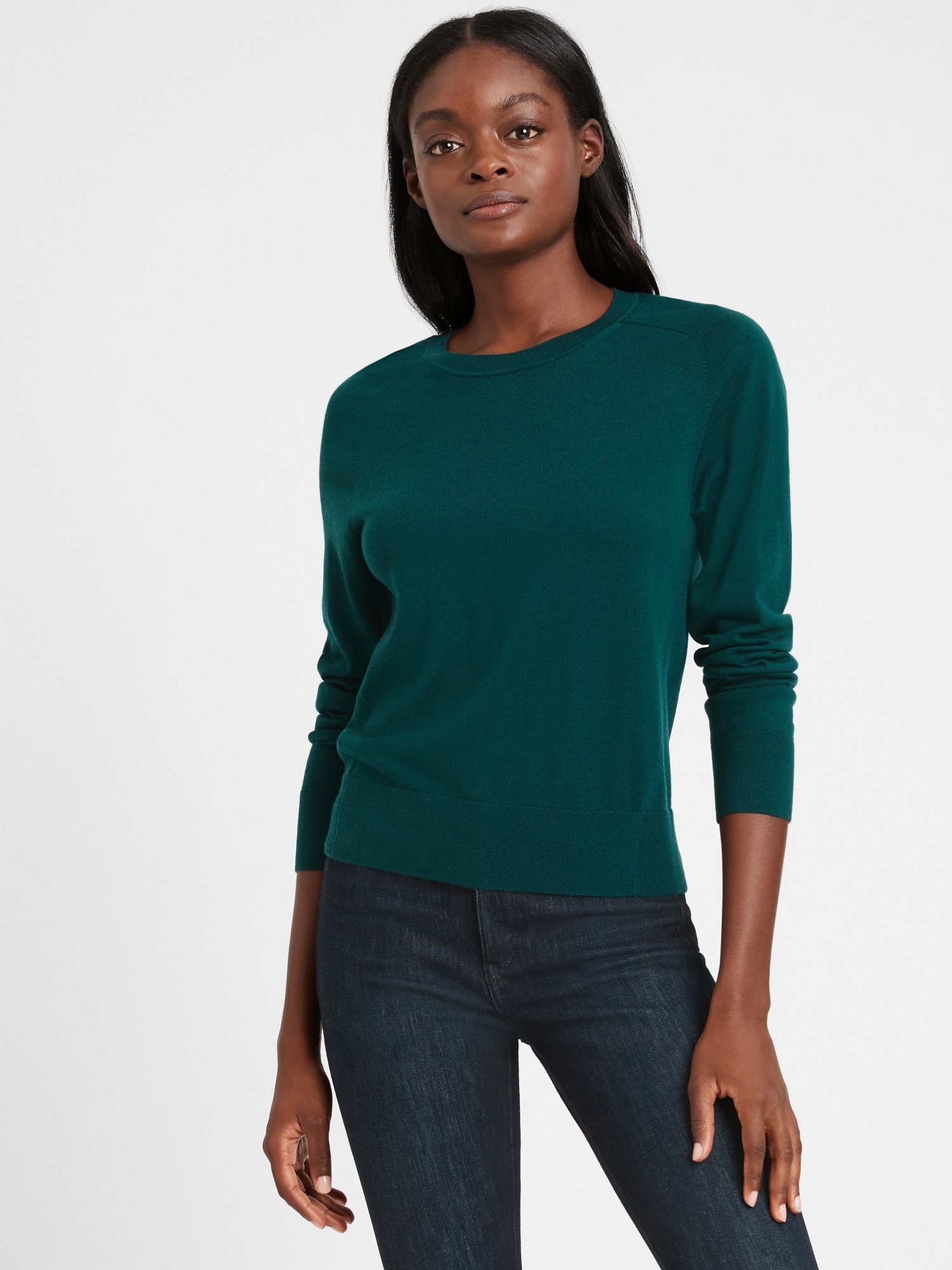 Washable Merino Crew-Neck Sweater | Banana Republic