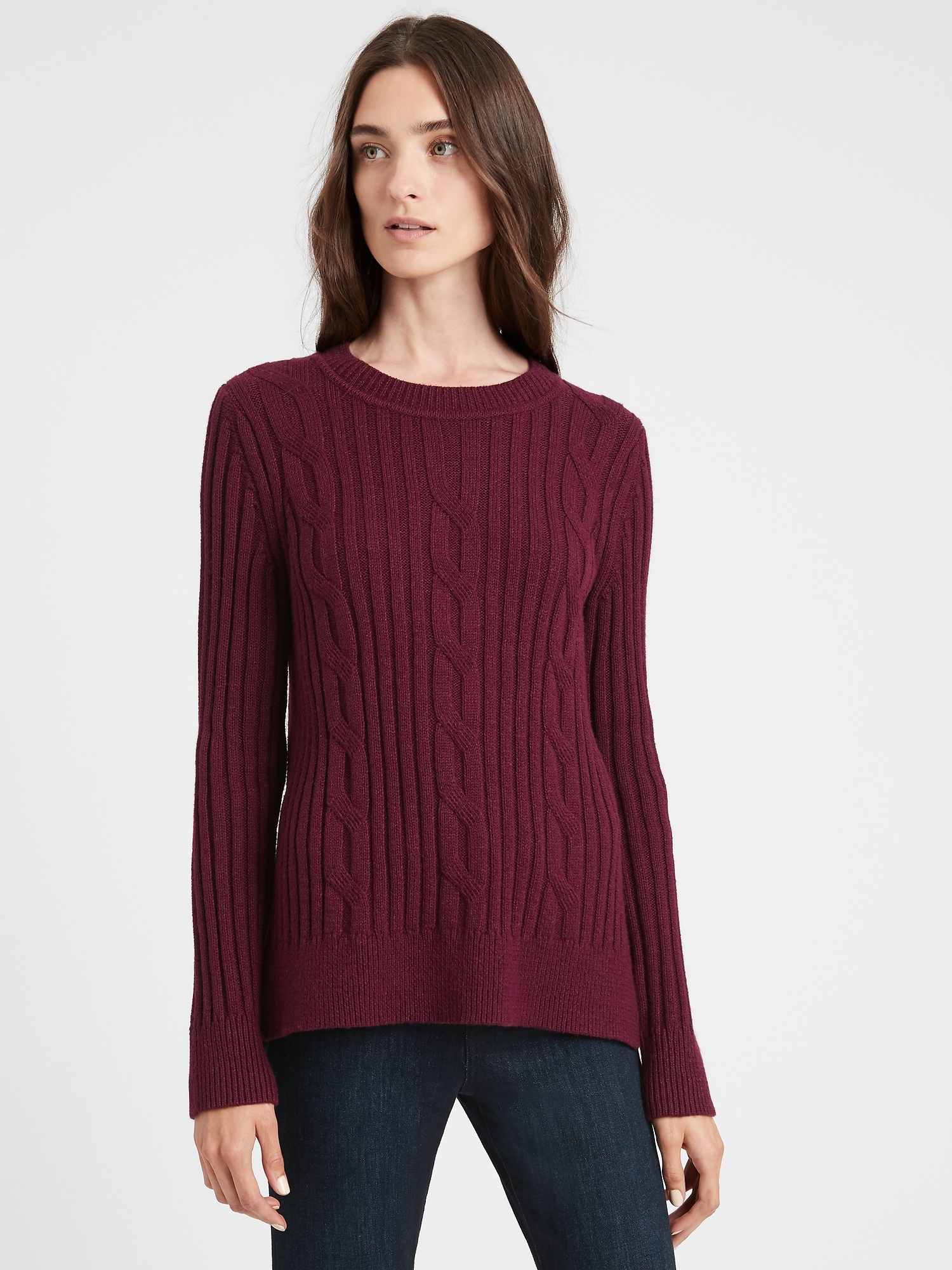 Petite Chunky Cable-Knit Sweater