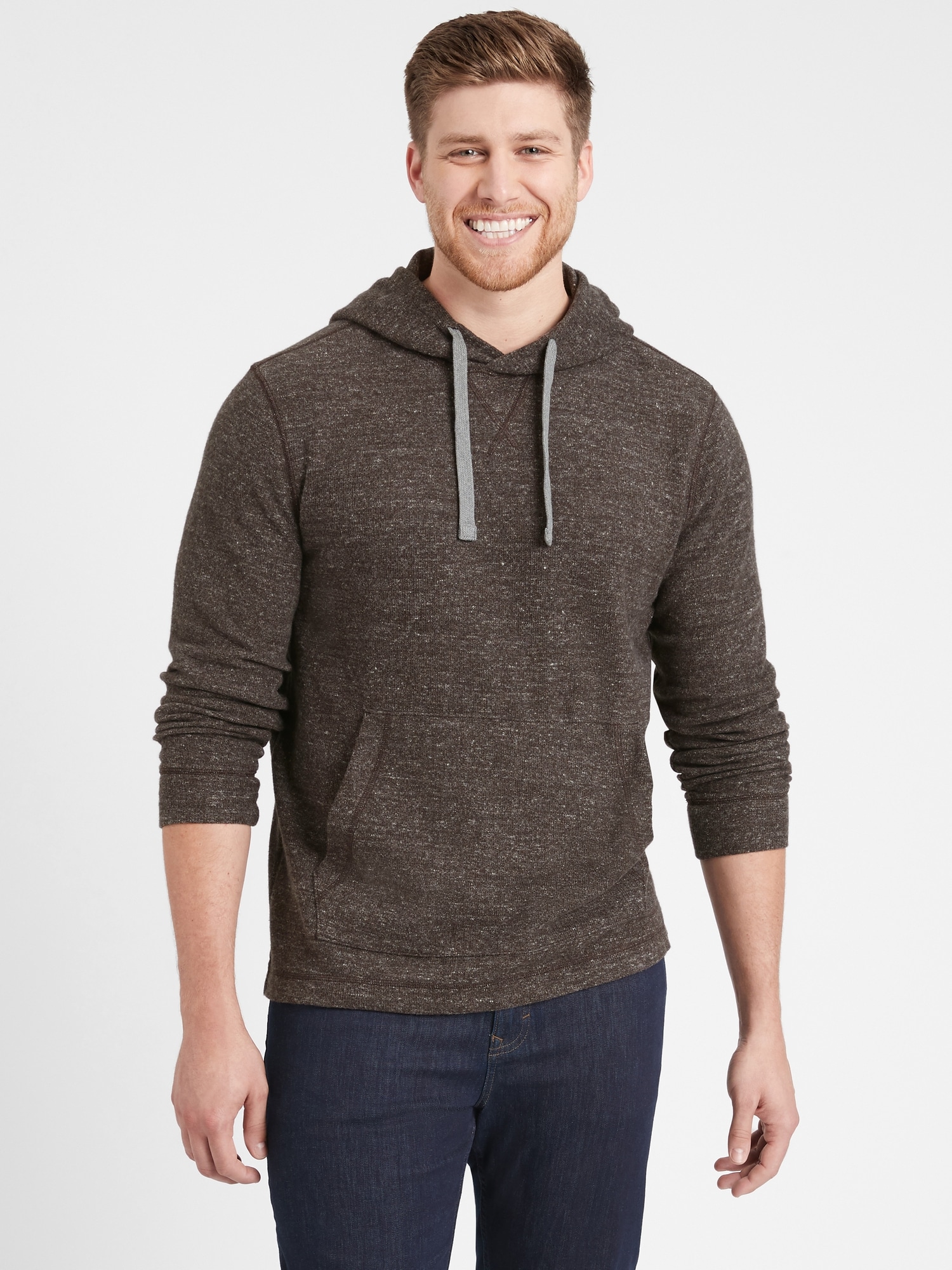Men's Brushed Knitted Ribbed Hoodie