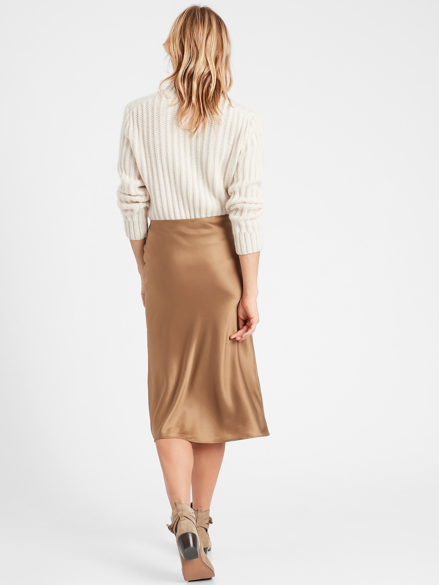 Heritage Washable Silk Bias-Cut Skirt