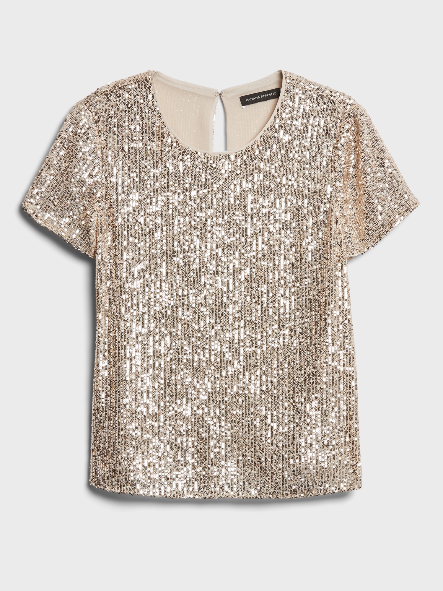 Sequin Scoop-Neck Top