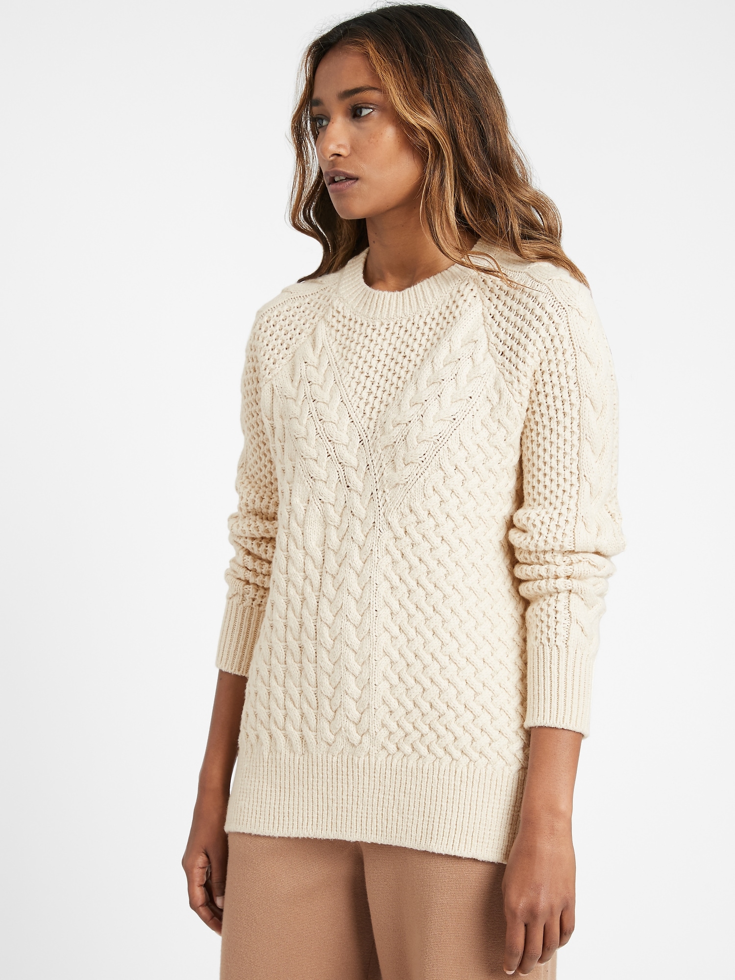 新入荷 Cable-Knit Republic Banana | Tunic Sweater Clothing