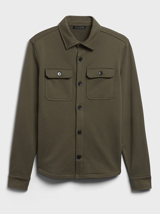 French Terry Shirt Jacket | Banana Republic