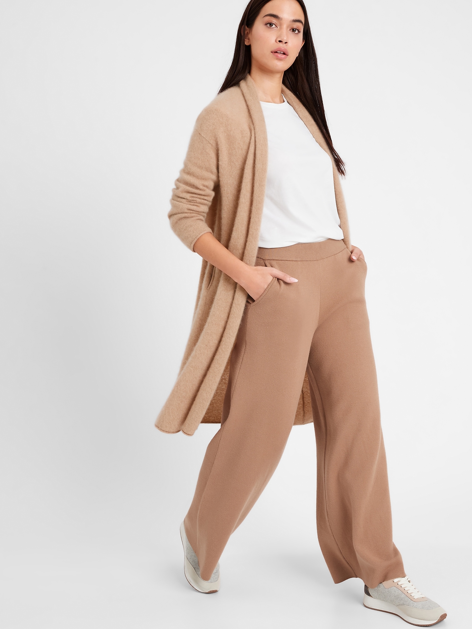 Brushed Cashmere Duster Cardigan Sweater