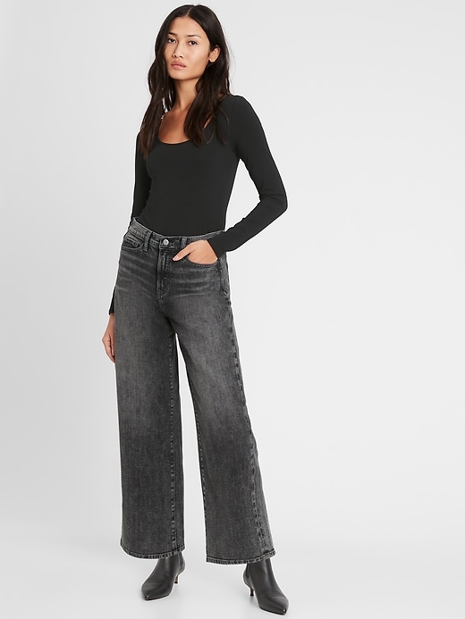 Banana Republic High-Rise Wide-Leg Cropped Jean. 1