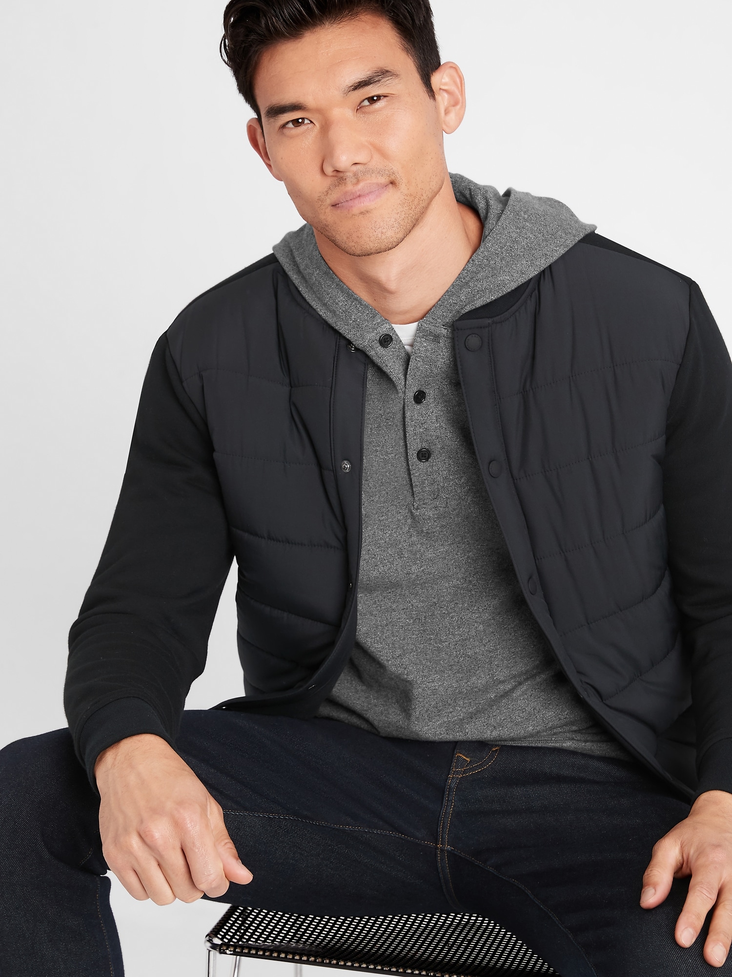 mens henley hoodie