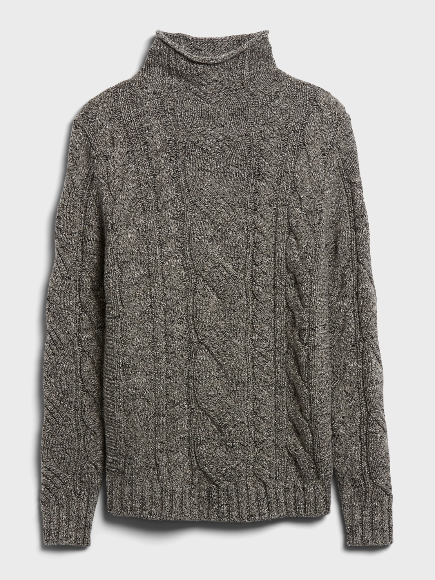 cable knit mock neck sweater