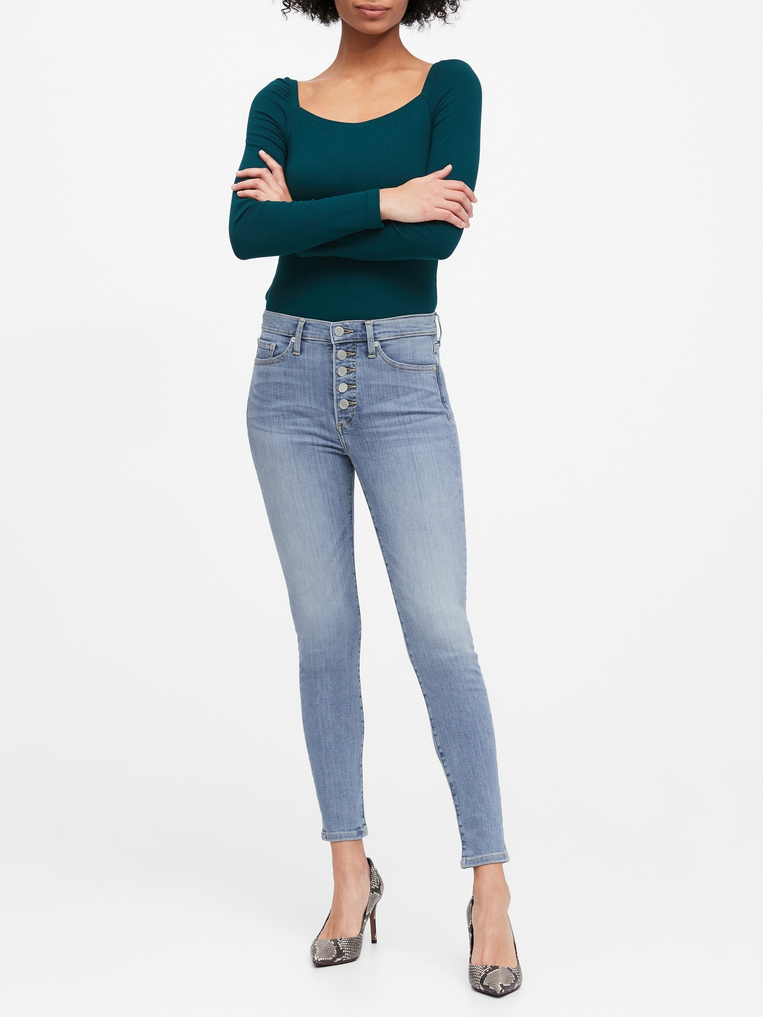 High-Rise Skinny Button-Fly Jean