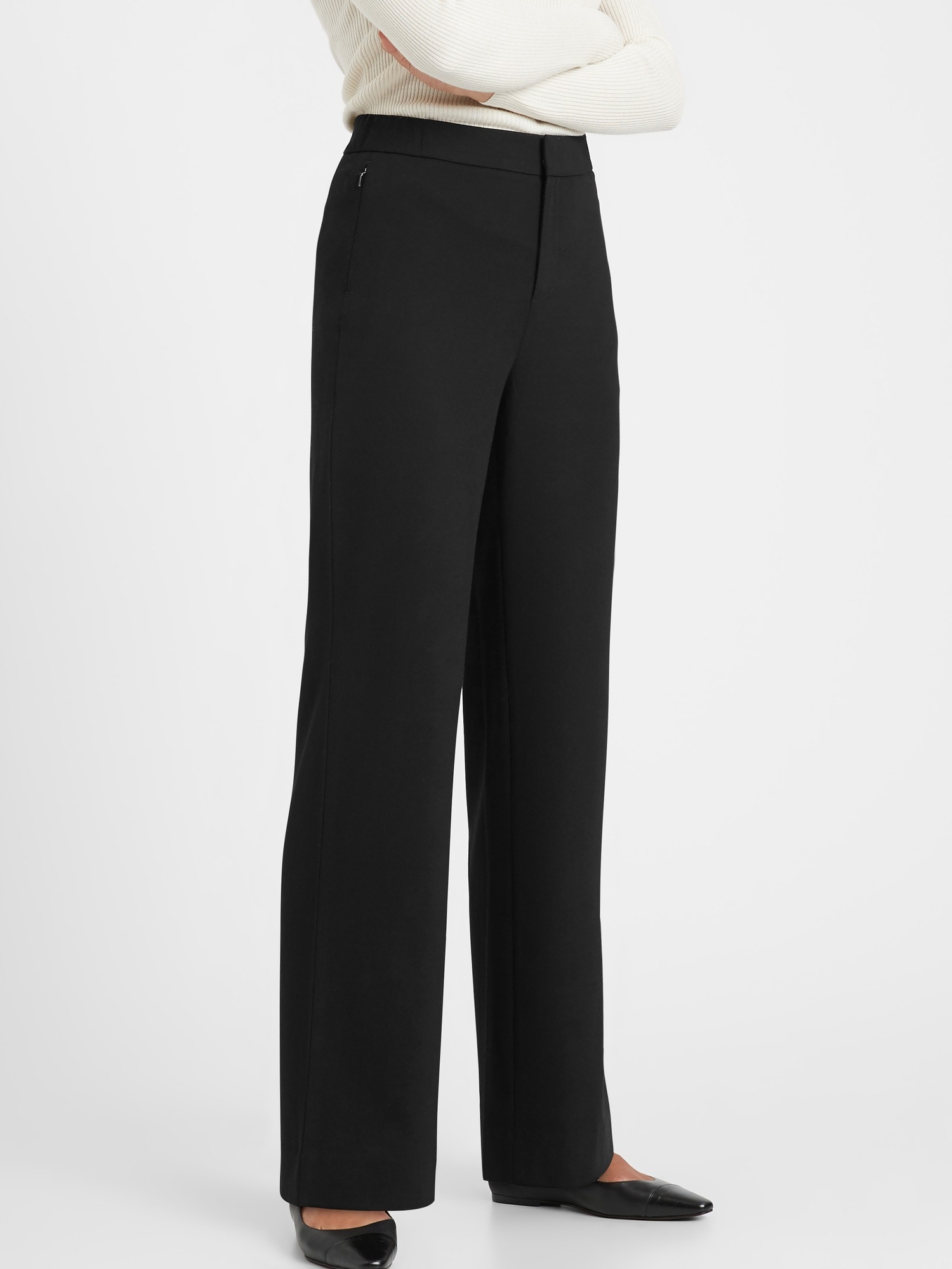 High-Rise Wide-Leg Pant with Elastic Sides | Banana Republic