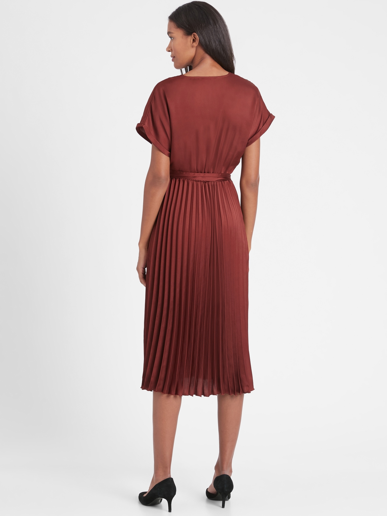 banana republic pleated midi dress