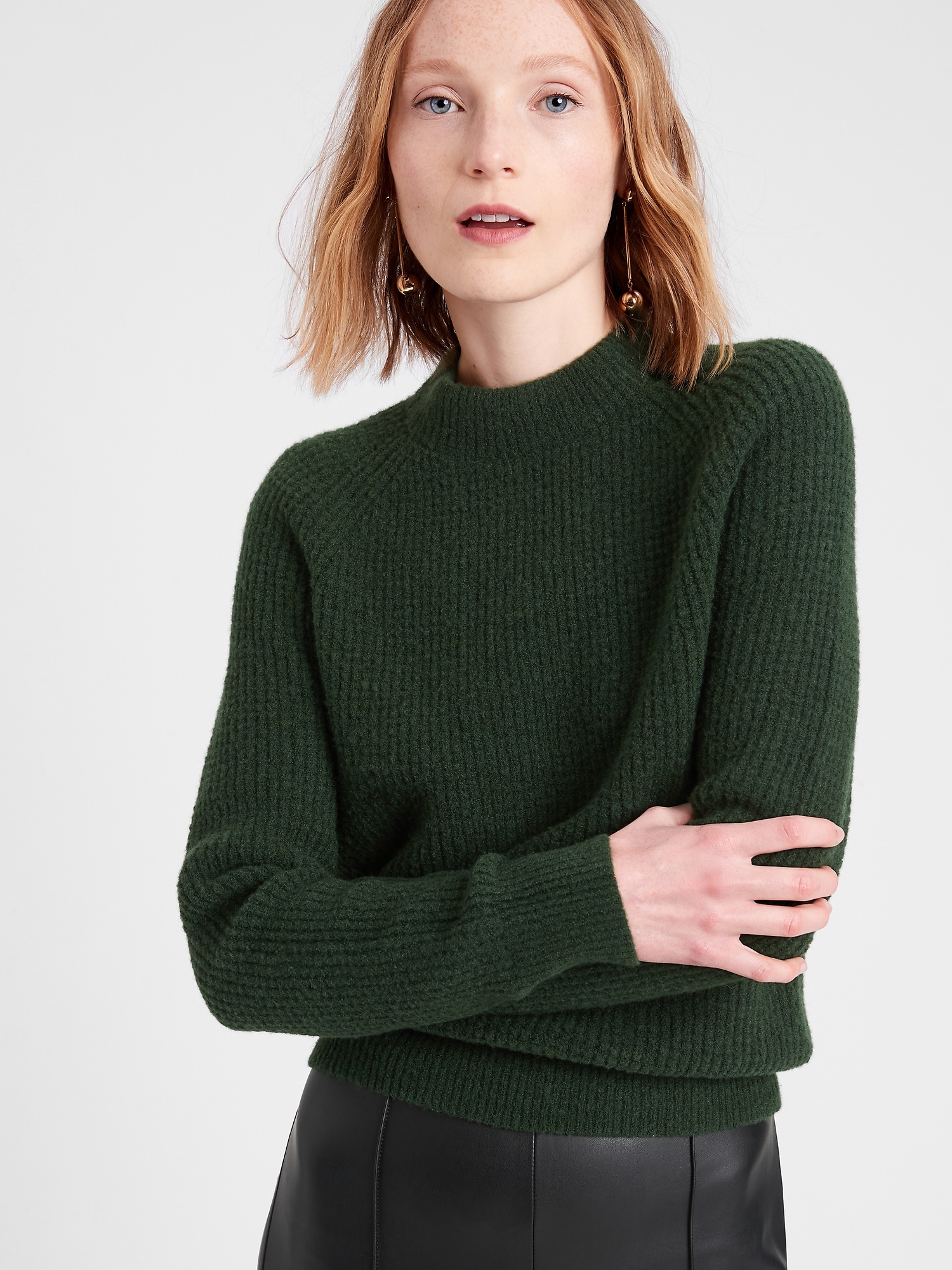 Petite Aire Waffle-Knit Sweater