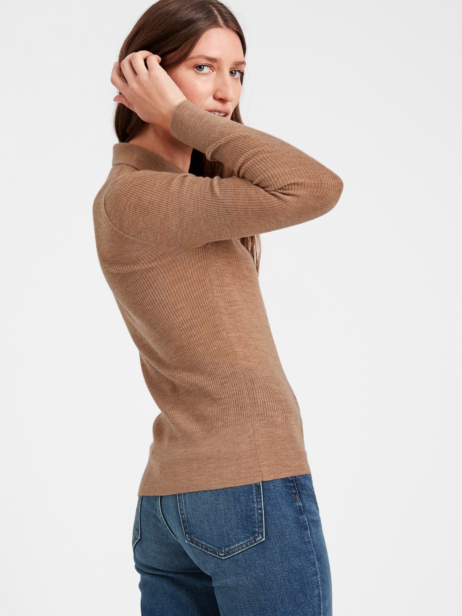 Washable Merino-Blend Sweater Polo