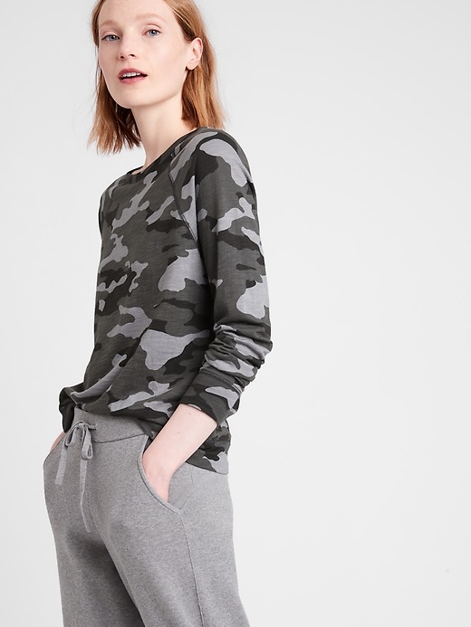 Slub Cotton-Modal Raglan T-Shirt | Banana Republic