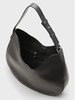 ★TOUT Y EST★ Women's Daily Hobo Bag Black QP122WBG23 QP122 Black Agatha Chain-Accent Slouchy Hobo Bag - CHARLES & KEITH