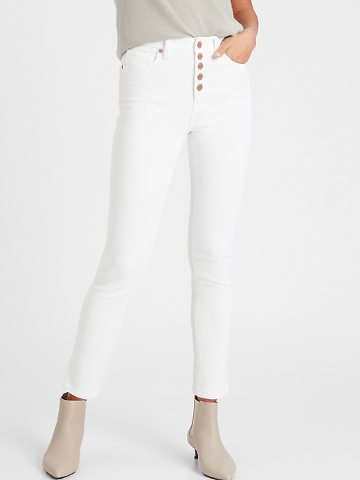Image number 4 showing, High-Rise Slim Button-Fly Jean