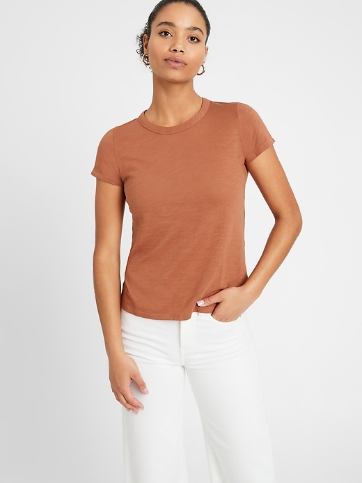 Petite crew neck tees best sale