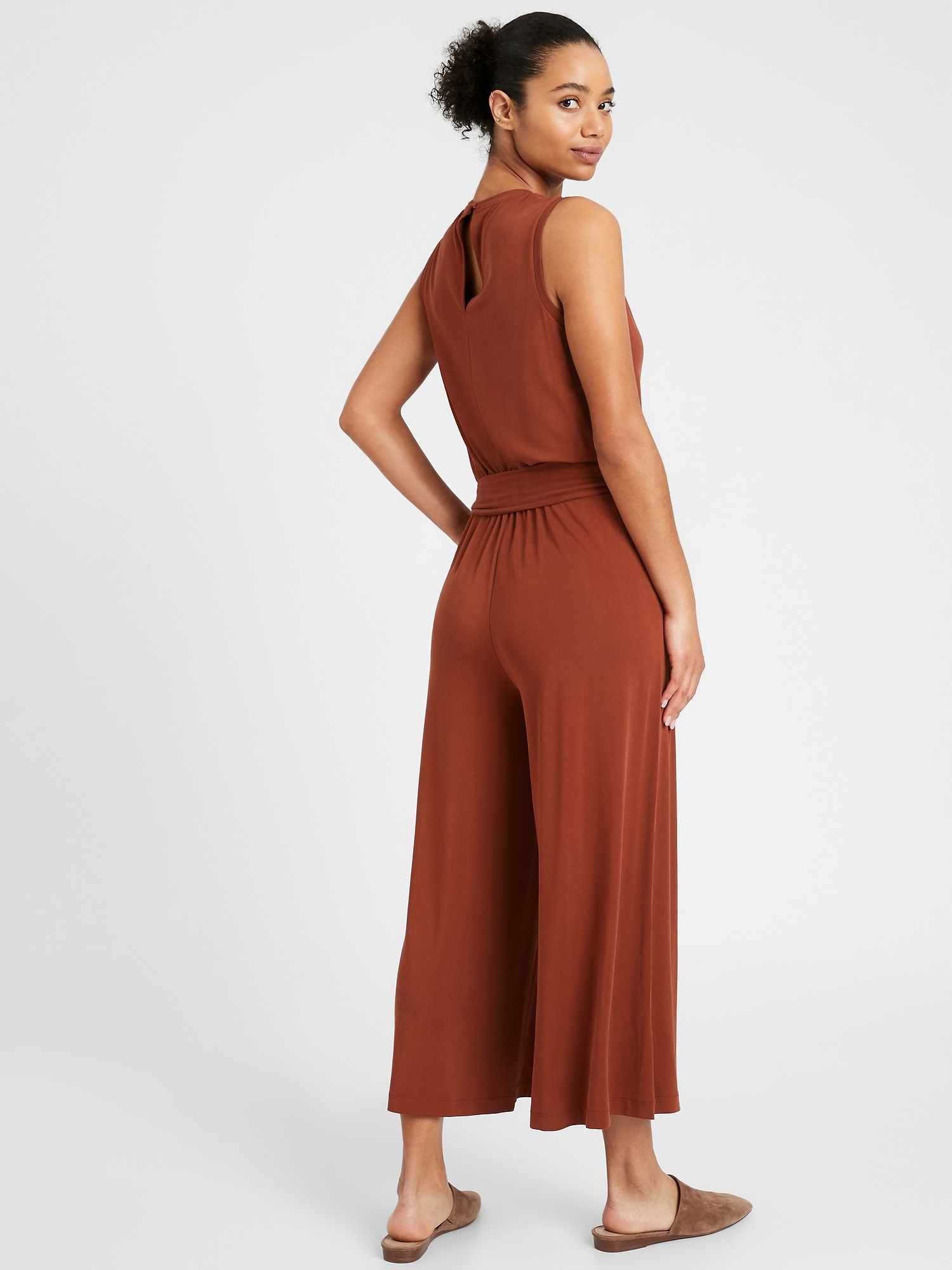 Sandwash Cropped Wide Leg Jumpsuit Banana Republic 4742