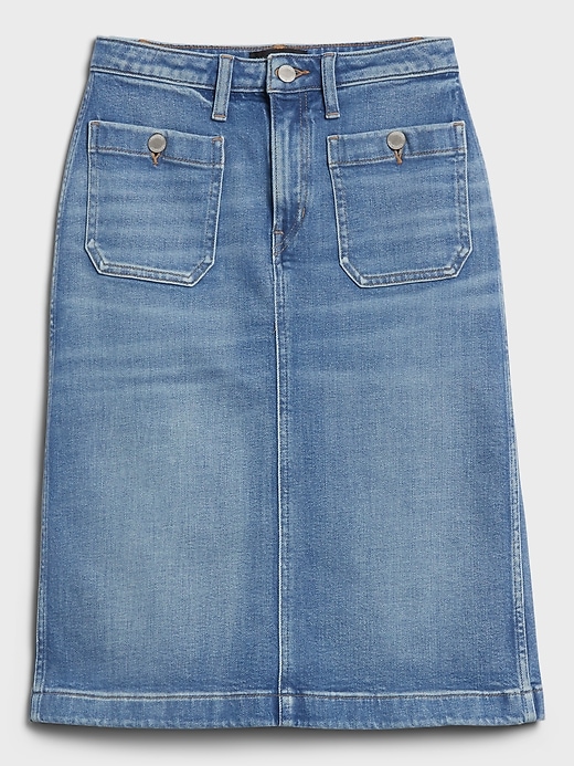 Image number 6 showing, Patch Pocket Denim Skirt