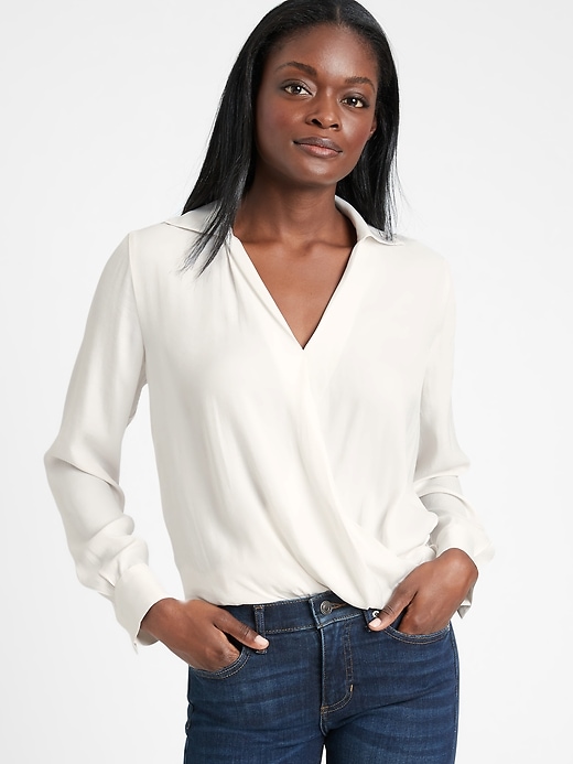 Wrap-Effect Top | Banana Republic