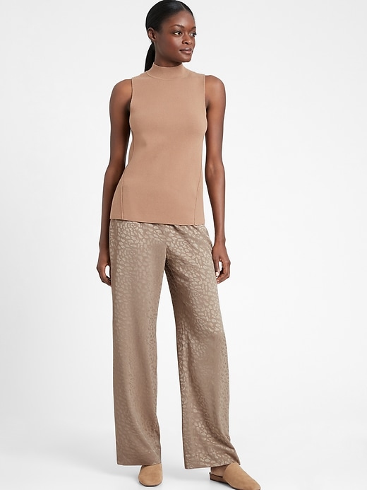 Image number 3 showing, Wide-Leg Satin Pull-On Pant