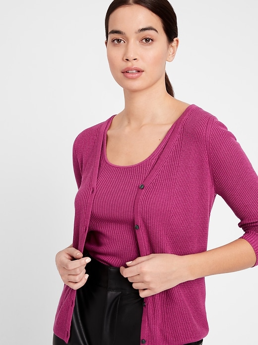 Petite Cardigan Sweater with Silk