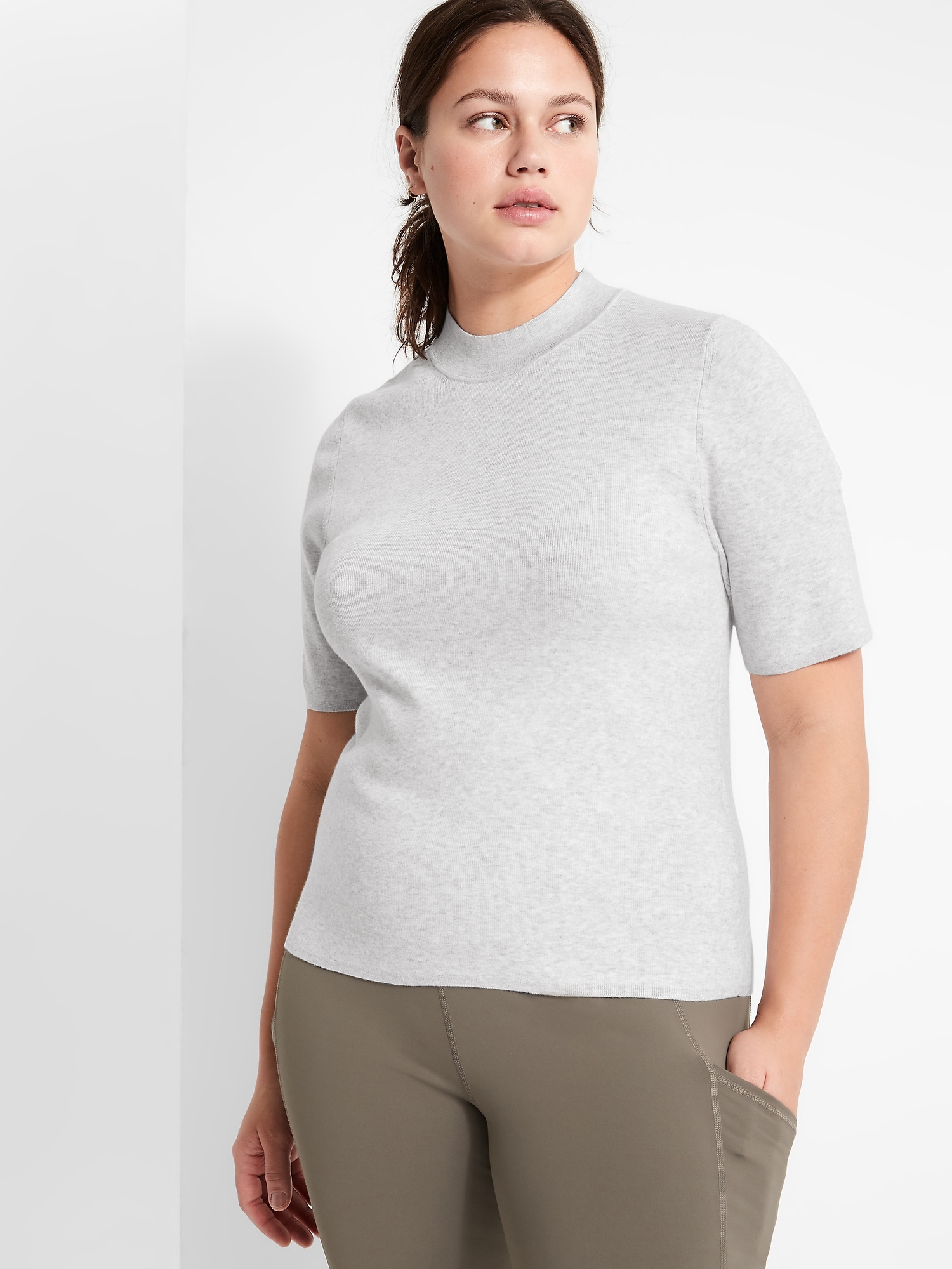 petite mock neck sweater