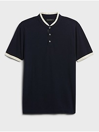 Core Temp Pique Banded-Collar Polo | Banana Republic