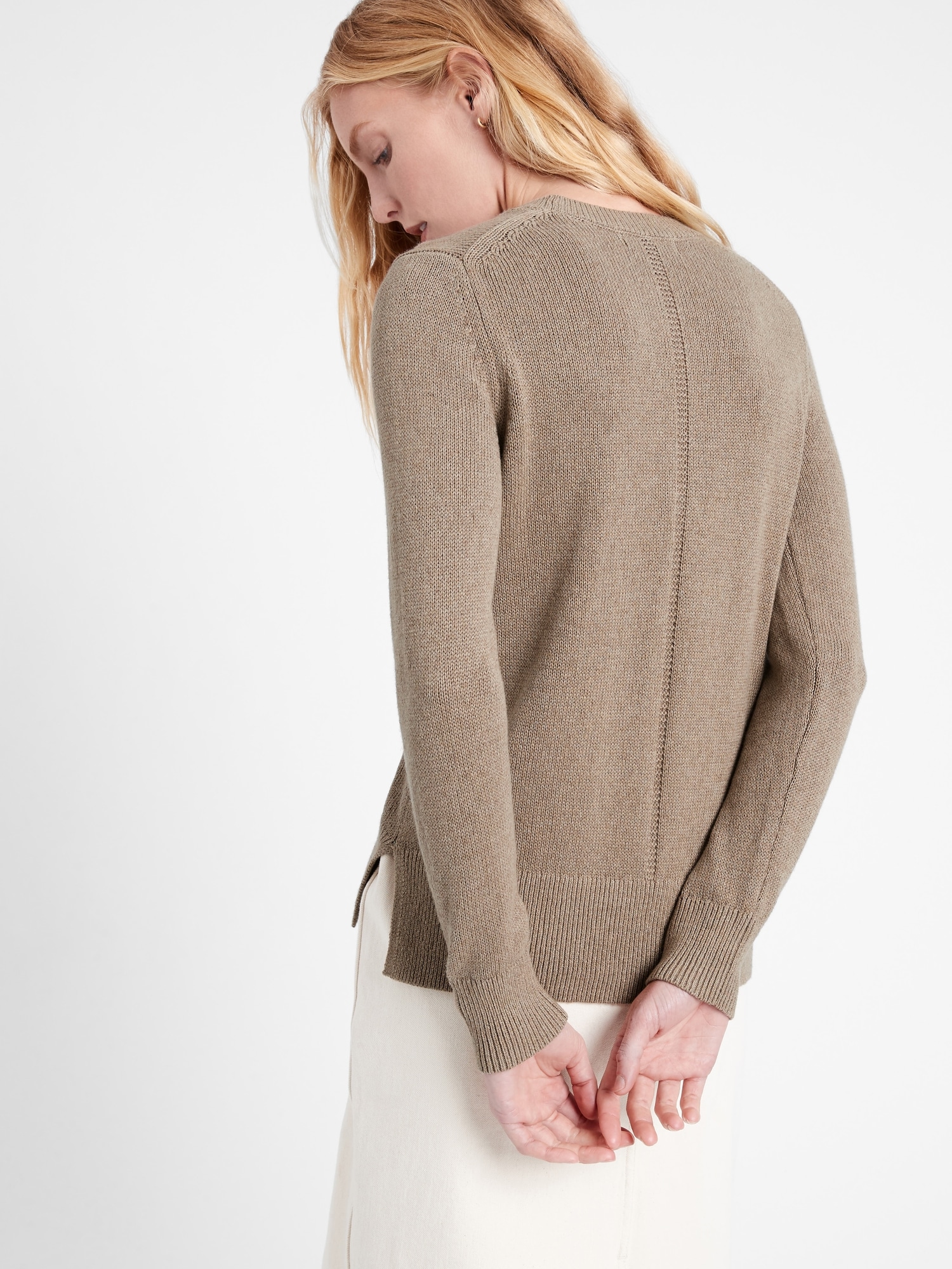 Cotton-Hemp Crew-Neck Sweater