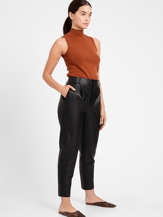 Banana Republic High Rise Tapered Vegan Leather Pant