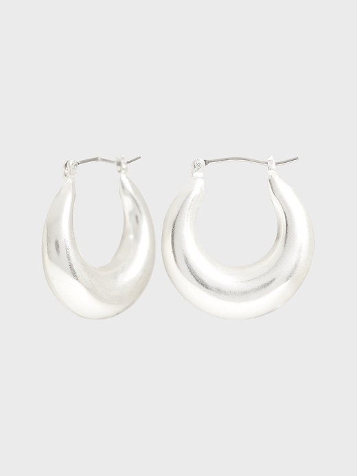 Banana Republic Flat Round Hoop Earrings. 1