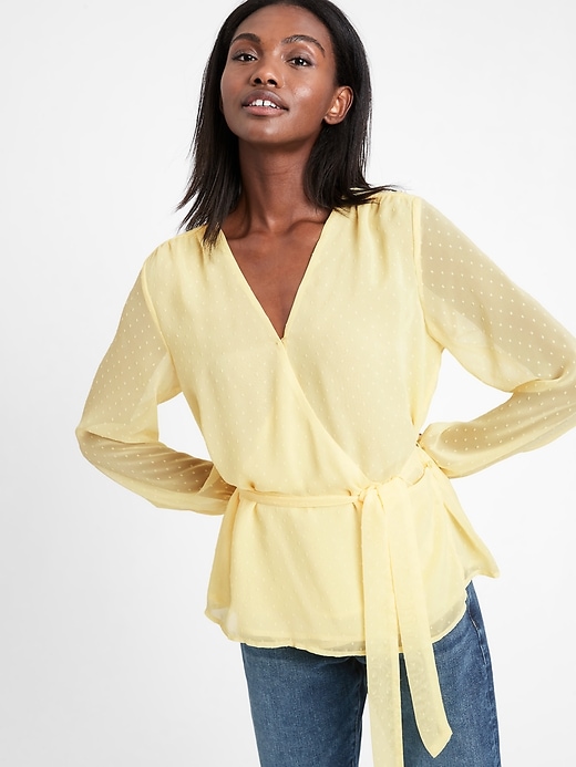 Image number 1 showing, Chiffon Wrap Top