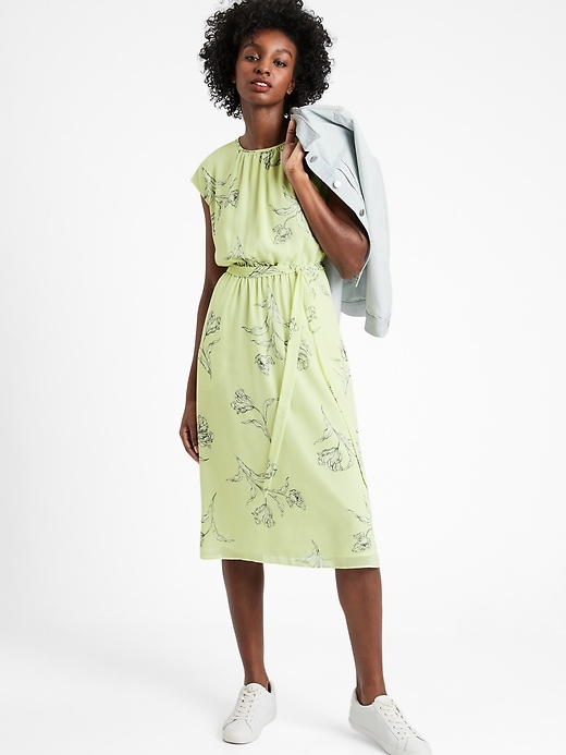 cap sleeve midi dress