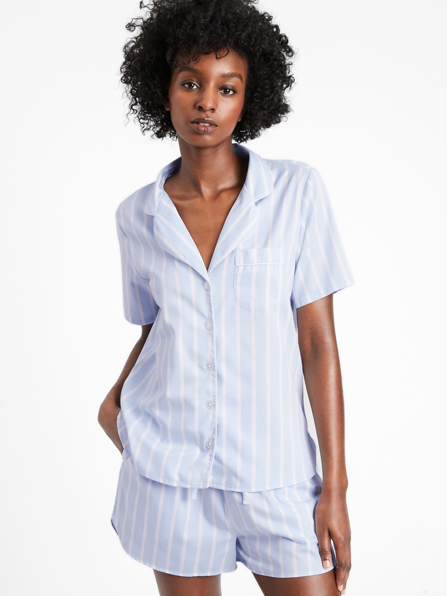 Organic Cotton Luxe Poplin Pajama Short Set
