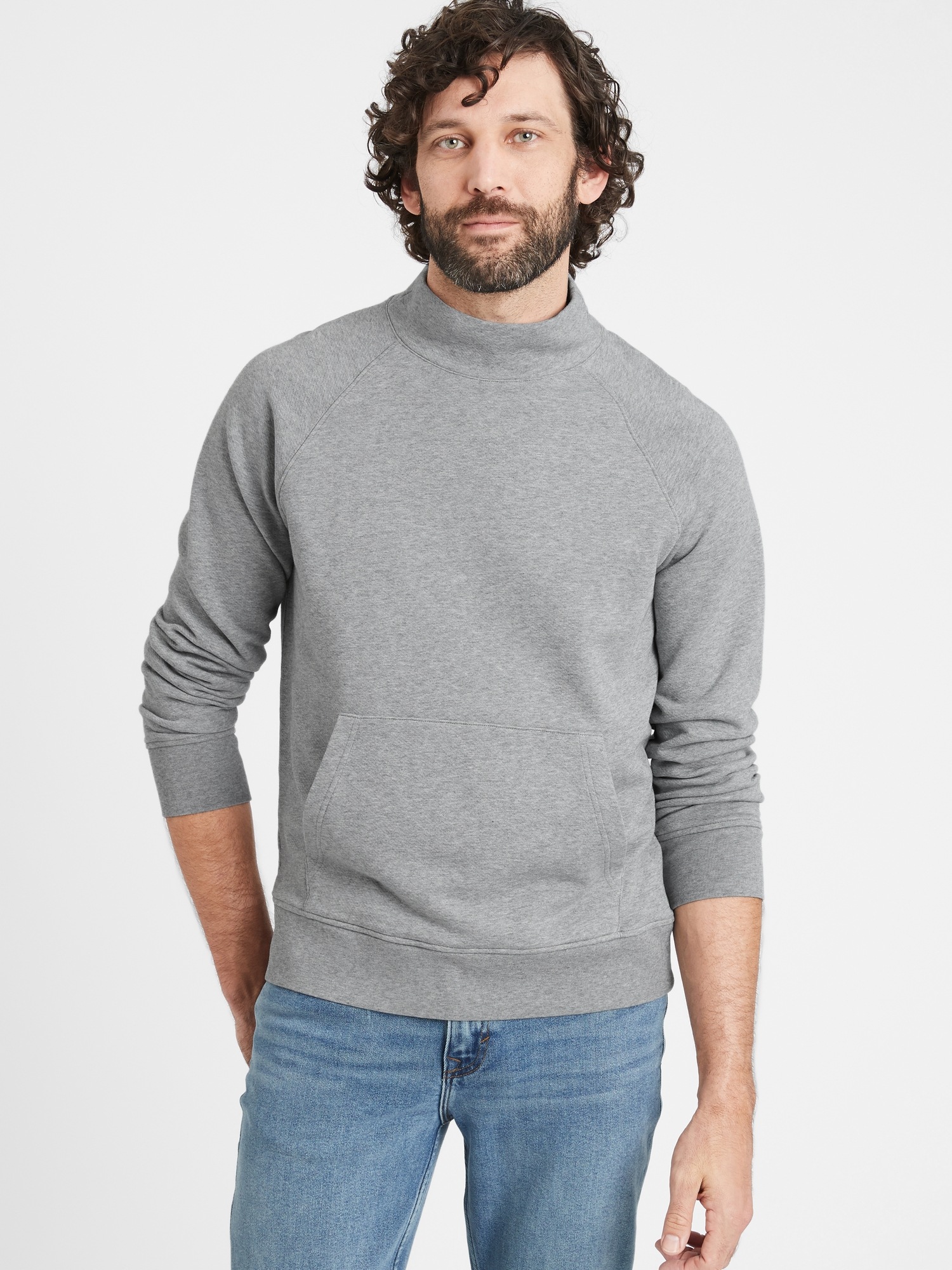 sweatshirt with mock neck