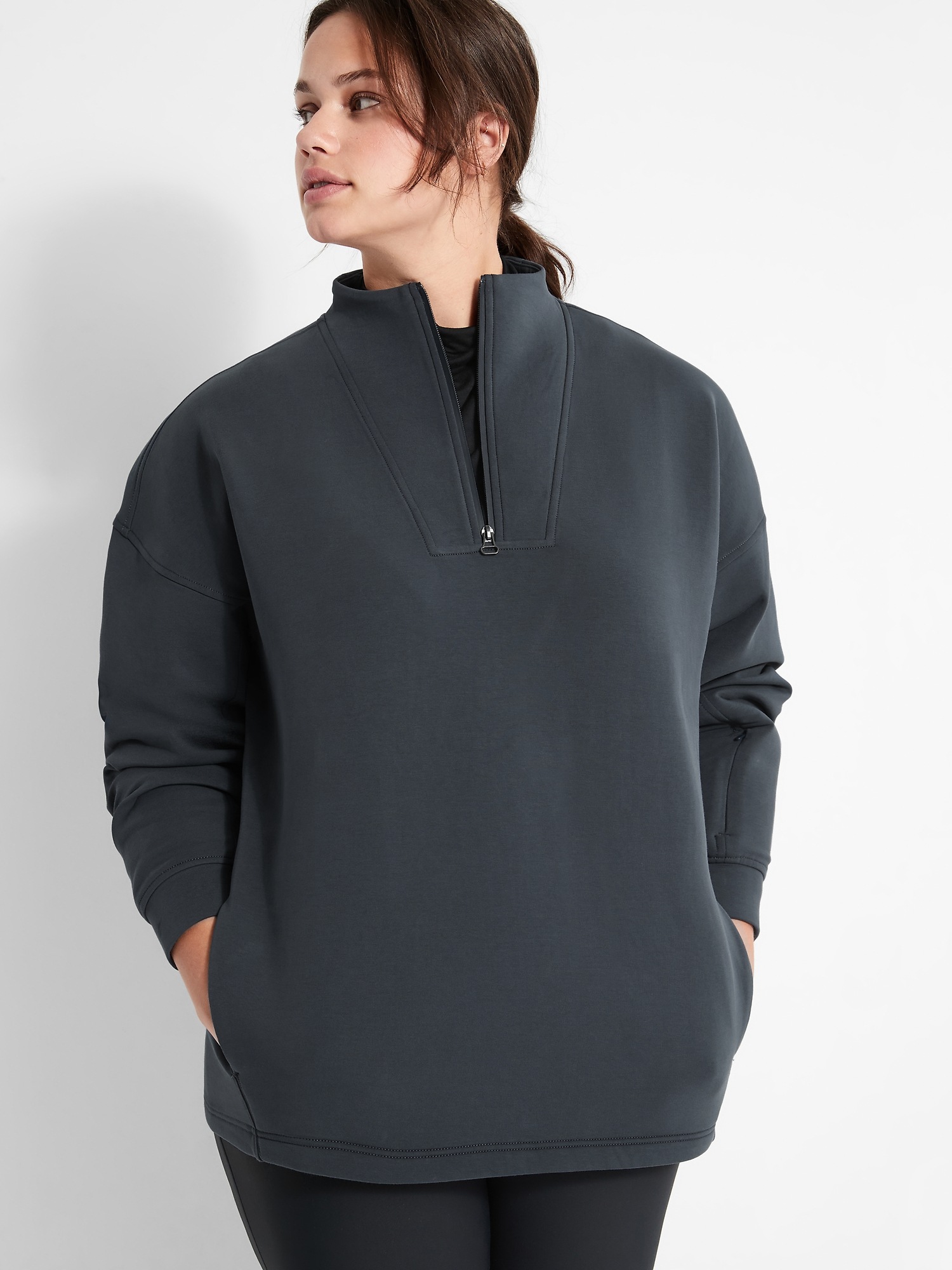 Scuba-Knit Sweatshirt Tunic