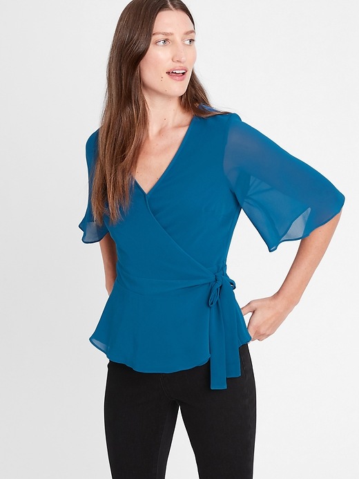 Image number 1 showing, Wrap Blouse