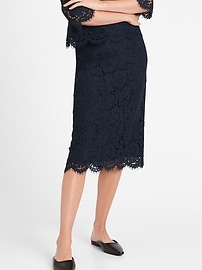 Lace Midi Skirt | Banana Republic