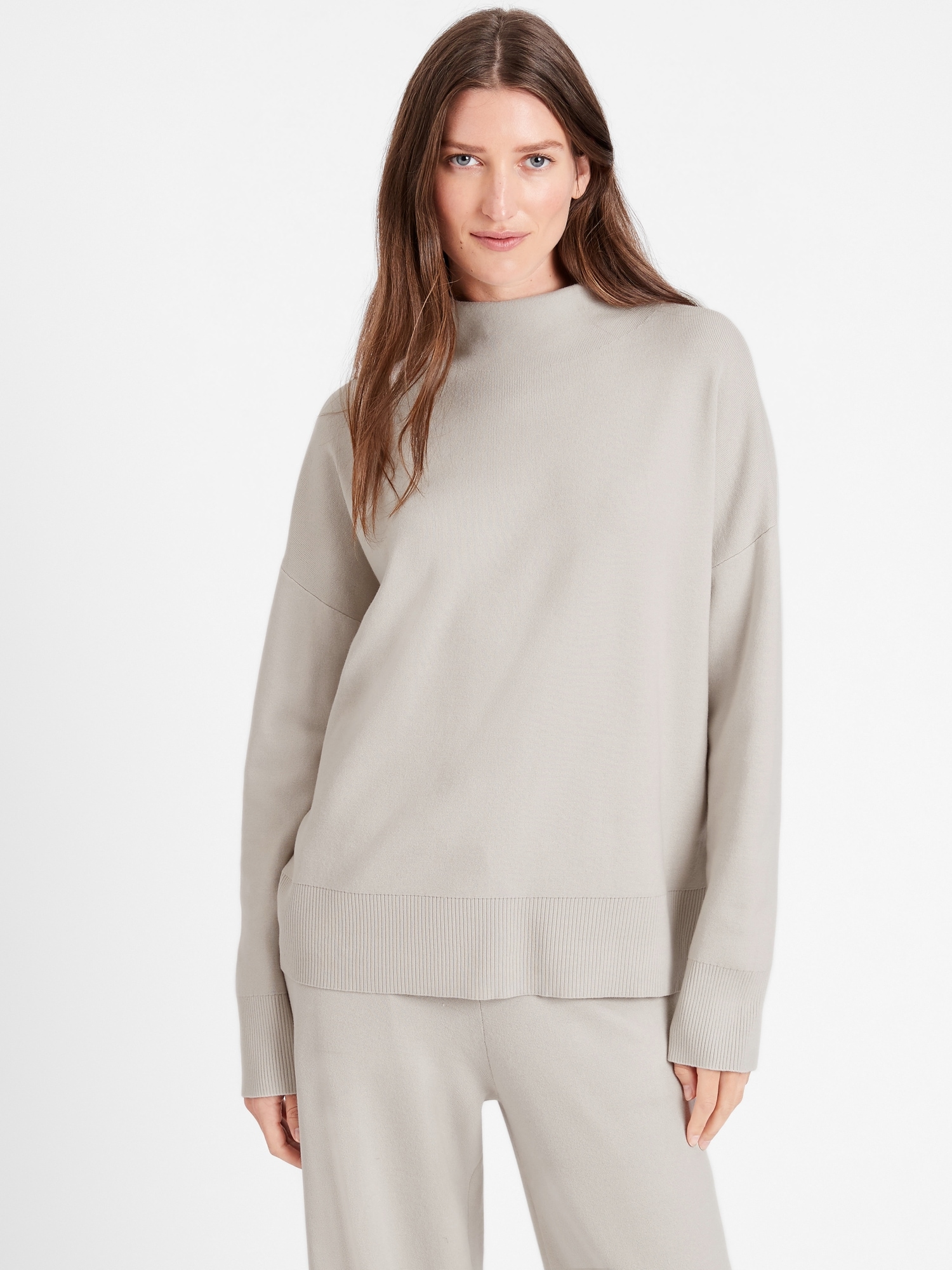 Relaxed Mock-Neck Sweater